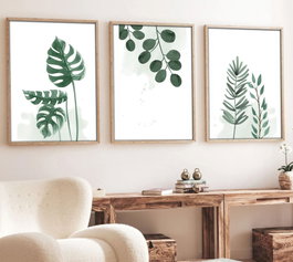 Wallity Huhu193 Cuadro Decorativo enmarcado en MDF (3 piezas) 30 x 40 cm